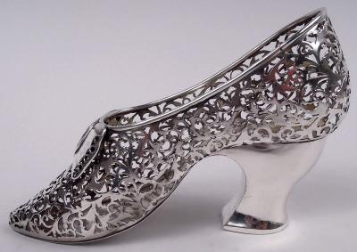 George Nathan Asprey English Edwardian Sterling Silver Lady s Shoe Ornament 1908