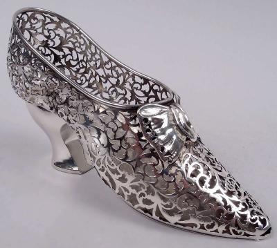 George Nathan Asprey English Edwardian Sterling Silver Lady s Shoe Ornament 1908