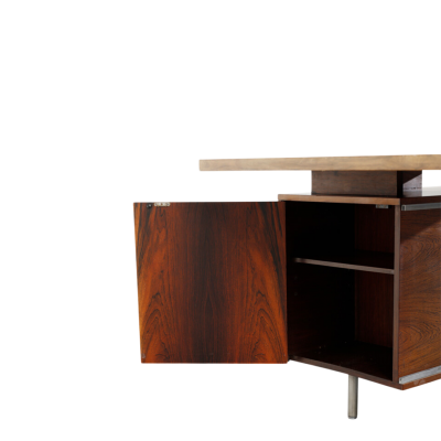 George Nelson 1950s George Nelson rosewood Executive Office Group desk w cabinets