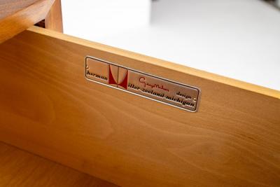 George Nelson George Nelson 3 Drawer Basic Series Dresser with Hairpin Legs in Walnut