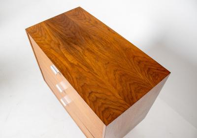 George Nelson George Nelson 3 Drawer Basic Series Dresser with Hairpin Legs in Walnut