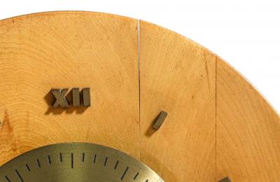 George Nelson George Nelson Birch Brass Wall Clock for Howard Miller