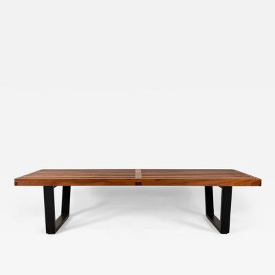 George Nelson George Nelson Platform Bench in Walnut and Black Lacquered Base