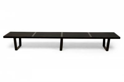 George Nelson George Nelson for Herman Miller Black Finished Wooden Platform Slat Bench