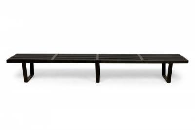 George Nelson George Nelson for Herman Miller Black Finished Wooden Platform Slat Bench