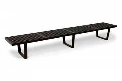 George Nelson George Nelson for Herman Miller Black Finished Wooden Platform Slat Bench