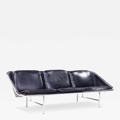 George Nelson George Nelson for Herman Miller Mid Century Leather and Chrome Sling Sofa