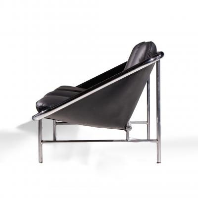 George Nelson George Nelson for Herman Miller Mid Century Leather and Chrome Sling Sofa