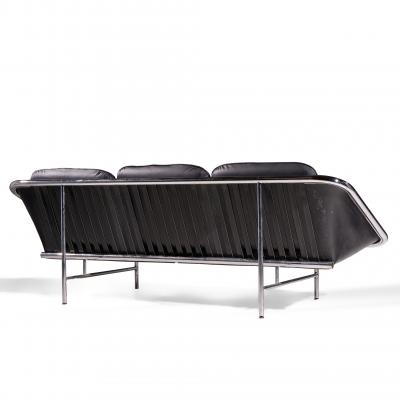 George Nelson George Nelson for Herman Miller Mid Century Leather and Chrome Sling Sofa