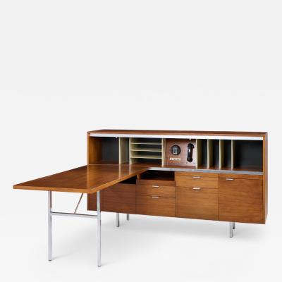 George Nelson George Nelson for Herman Miller Mid Century Walnut Desk with Return
