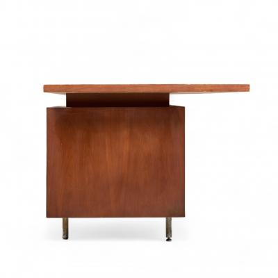 George Nelson George Nelson for Herman Miller Mid Century Walnut and Cane Executive Desk