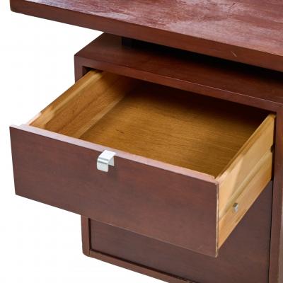 George Nelson George Nelson for Herman Miller Mid Century Walnut and Cane Executive Desk