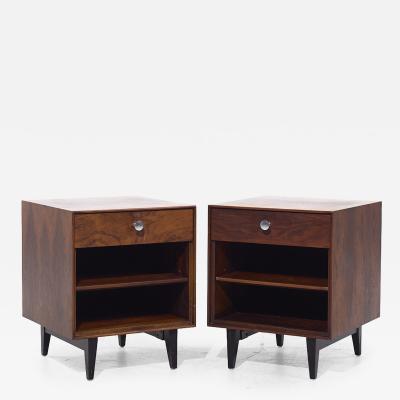 George Nelson George Nelson for Herman Miller Midcentury Rosewood Thin Edge Nightstands Pair