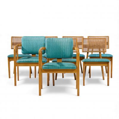 George Nelson George Nelson for Herman Miller Model 4663 Walnut Dining Chairs Set of 8