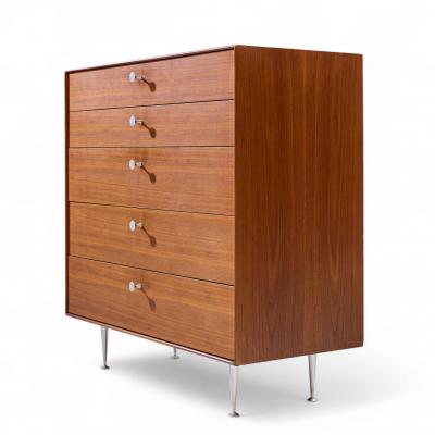 George Nelson George Nelson for Herman Miller Model 5240 Thin Edge Walnut Highboy Dresser