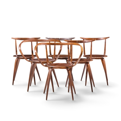 George Nelson George Nelson for Herman Miller Model 5890 Pretzel Dining Chairs Set of 6
