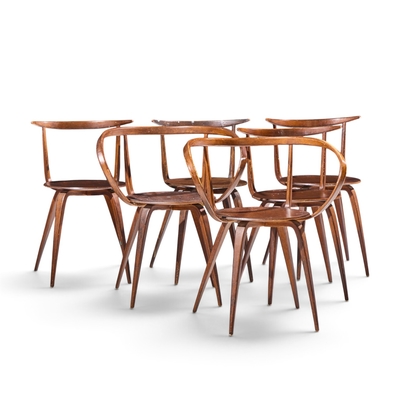 George Nelson George Nelson for Herman Miller Model 5890 Pretzel Dining Chairs Set of 6