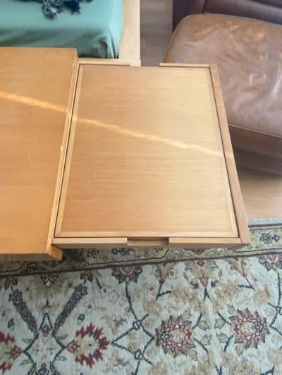 George Nelson MID CENTURY GEORGE NELSON EXPANDING COFFEE TABLE WITH SERVING TRAYS
