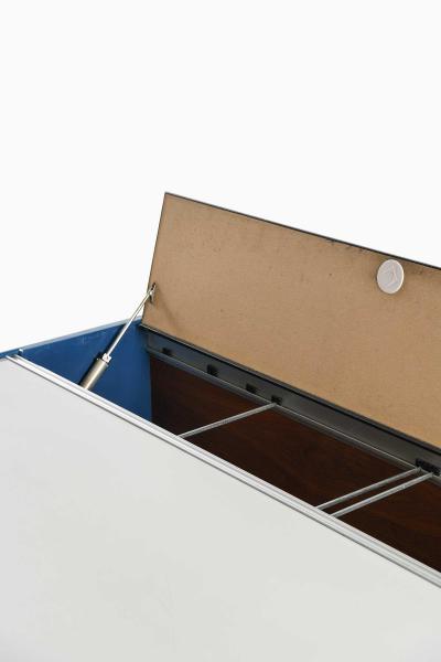 George Nelson Mid Century Desk in Aluminum Lacquer Laminate and Teak by George Nelson 1960s