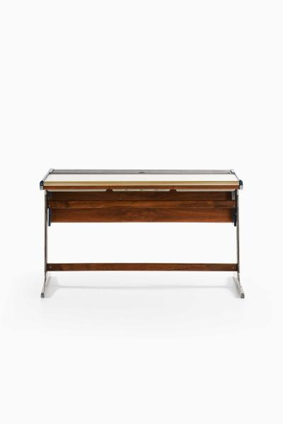 George Nelson Mid Century Desk in Aluminum Lacquer Laminate and Teak by George Nelson 1960s