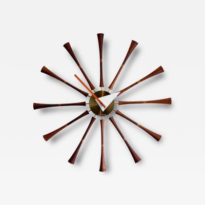 George Nelson Mid Century Modern Spindle Starburst Wall Clock by George Nelson Howard Miller
