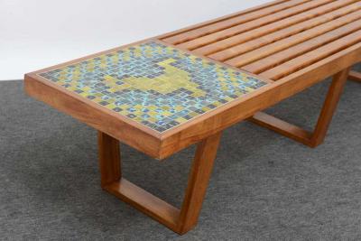 George Nelson Mid Century Slat Table Mosaic Inlay George Nelson Style