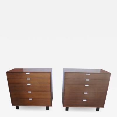 George Nelson Pair of Walnut Dressers Model 4620 by George Nelson for Herman Miller