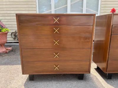 George Nelson Rare Pair George Nelson Primavera Bachelor Chest Cabinet Mid Century X Pulls