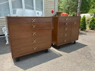 George Nelson Rare Pair George Nelson Primavera Bachelor Chest Cabinet Mid Century X Pulls