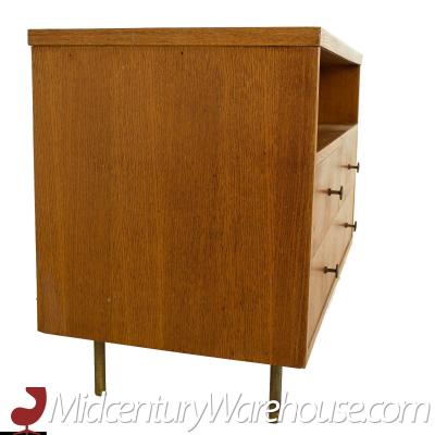 George Nelson Style Mid Century Oak Bar Media Cabinet