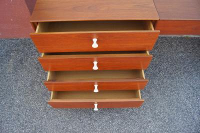 George Nelson Walnut Double Dresser with Vanity by George Nelson for Herman Miller