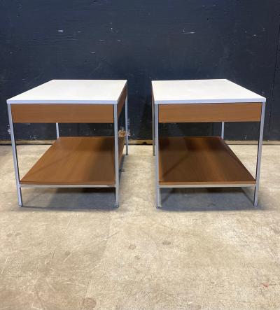 George Newbold George Nelson Walnut Nightstands with White Laminate tops