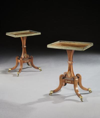 George Oakley Pair of Pure Regency Rosewood Occassional Side Tables