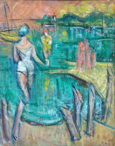 George Schwacha George Schwacha New Jersey Bathers Painting