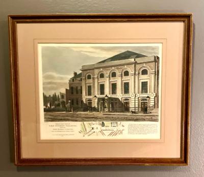 George Sidney Shepherd View of The Surrey Theatre London 1814 Copper Plate Engraving