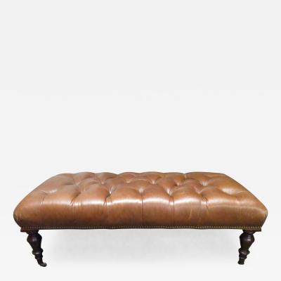 George Smith English Tufted Leather Bench