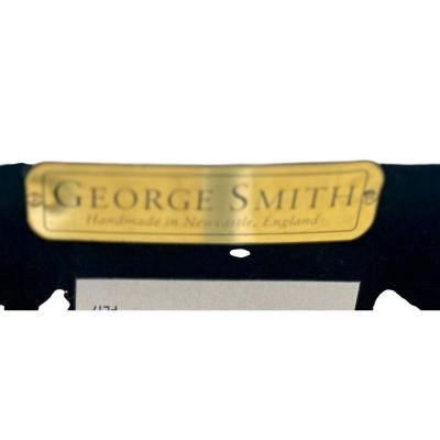 George Smith George Smith White Linen Upholstered Roll Arm Club Chair 1 of 2