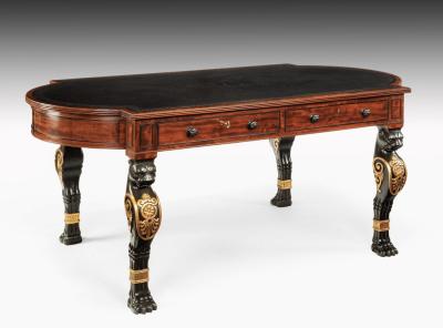George Smith IMPORTANT REGENCY MAHOGANY PARTNERS WRITING TABLE IN THE MANNER OF GEORGE SMITH