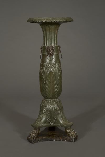 George Smith PAIR OF CARVED WOOD AND FAUX BRONZE TORCH RES RELATED TO A DESIGN