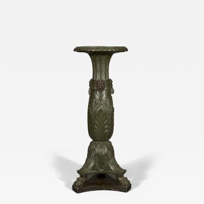 George Smith PAIR OF CARVED WOOD AND FAUX BRONZE TORCH RES RELATED TO A DESIGN