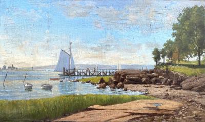 George Thompson Hobbs Sailboat at Dock 