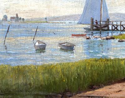 George Thompson Hobbs Sailboat at Dock 