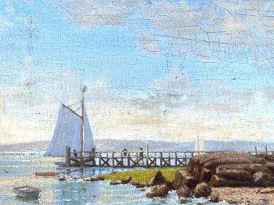 George Thompson Hobbs Sailboat at Dock 