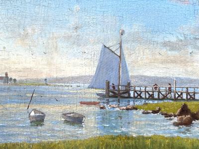 George Thompson Hobbs Sailboat at Dock 