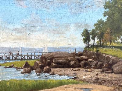 George Thompson Hobbs Sailboat at Dock 