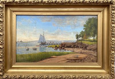 George Thompson Hobbs Sailboat at Dock 