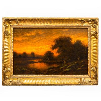 George W Drew Evening Landscape George W Drew