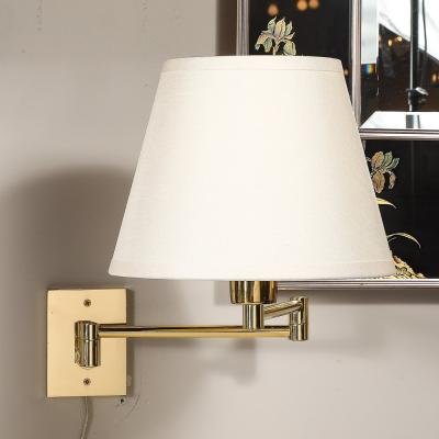 George W Hansen Pair of Mid Century Articulating Wall Sconces by George Hansen for Metarlarte