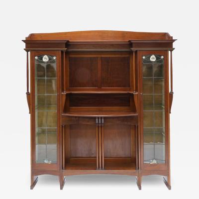 George Walton Liberty Co A Mahogany Display Cabinet with Floral Mother of Pearl Decoration