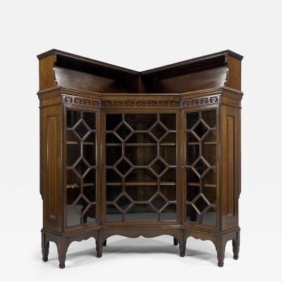 George Washington Jack George Jack Morris Co Two Aesthetic Movement Walnut glazed corner cabinets 